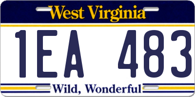 WV license plate 1EA483
