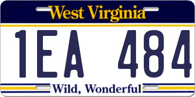 WV license plate 1EA484