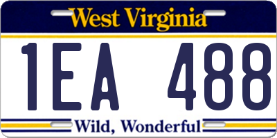 WV license plate 1EA488