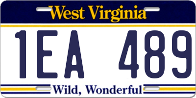 WV license plate 1EA489