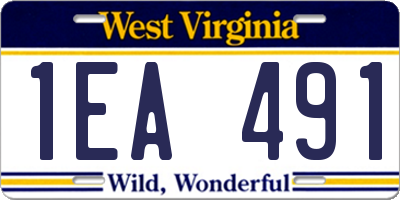 WV license plate 1EA491