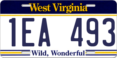 WV license plate 1EA493