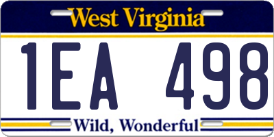 WV license plate 1EA498