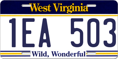 WV license plate 1EA503