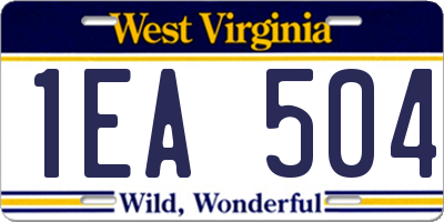 WV license plate 1EA504