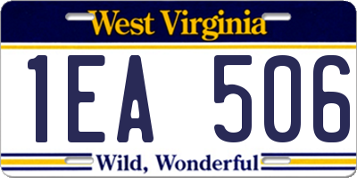WV license plate 1EA506