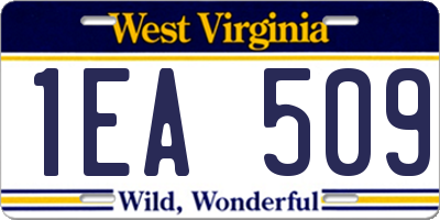 WV license plate 1EA509