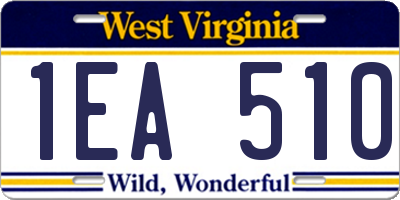 WV license plate 1EA510