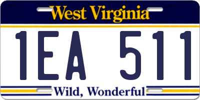 WV license plate 1EA511