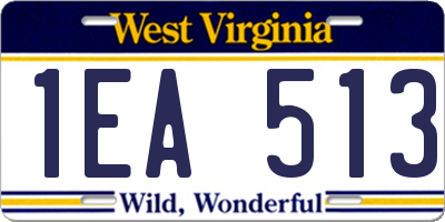 WV license plate 1EA513