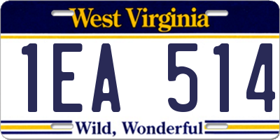 WV license plate 1EA514