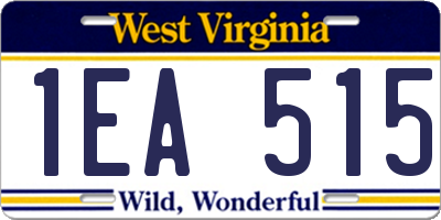 WV license plate 1EA515