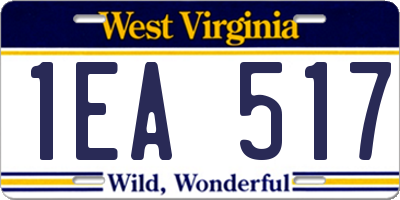 WV license plate 1EA517