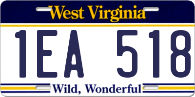 WV license plate 1EA518