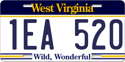 WV license plate 1EA520