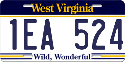 WV license plate 1EA524