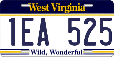 WV license plate 1EA525
