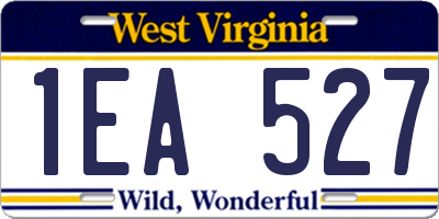 WV license plate 1EA527
