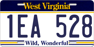WV license plate 1EA528