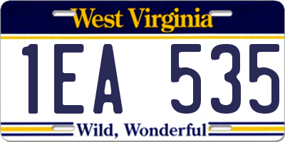 WV license plate 1EA535