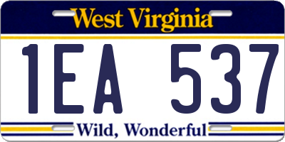 WV license plate 1EA537