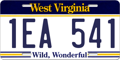WV license plate 1EA541