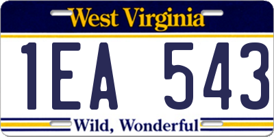 WV license plate 1EA543