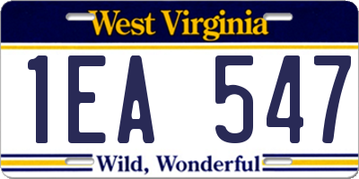 WV license plate 1EA547