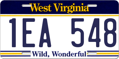WV license plate 1EA548