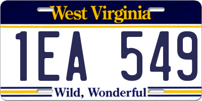 WV license plate 1EA549