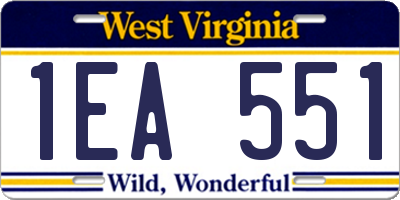 WV license plate 1EA551