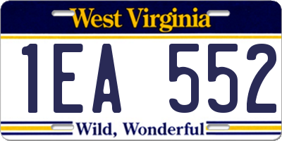 WV license plate 1EA552