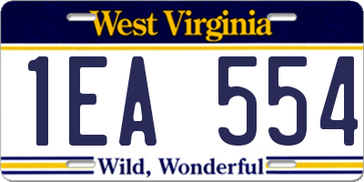 WV license plate 1EA554