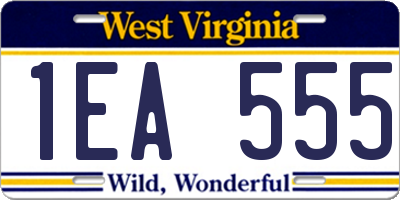 WV license plate 1EA555
