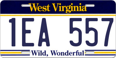 WV license plate 1EA557
