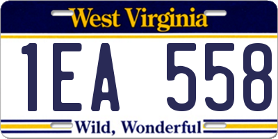 WV license plate 1EA558