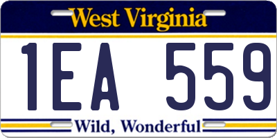 WV license plate 1EA559