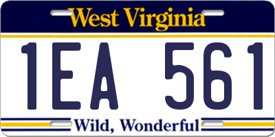 WV license plate 1EA561