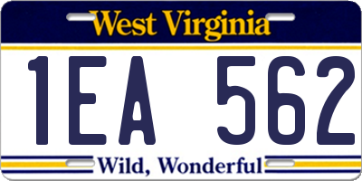 WV license plate 1EA562