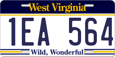 WV license plate 1EA564