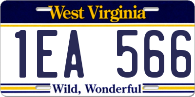 WV license plate 1EA566