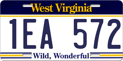 WV license plate 1EA572