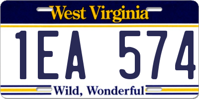 WV license plate 1EA574