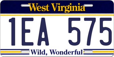 WV license plate 1EA575