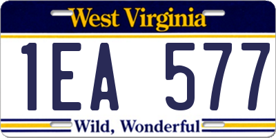 WV license plate 1EA577