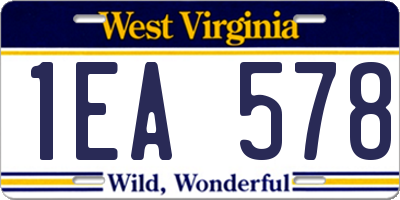 WV license plate 1EA578