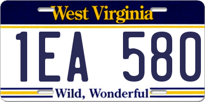 WV license plate 1EA580