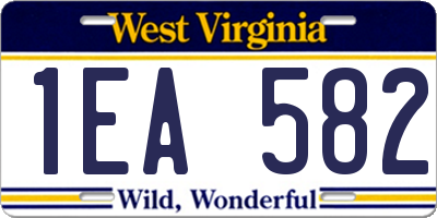 WV license plate 1EA582