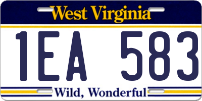 WV license plate 1EA583