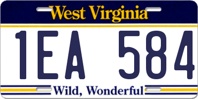 WV license plate 1EA584